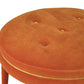 Manhattan Orange Velvet Footstool