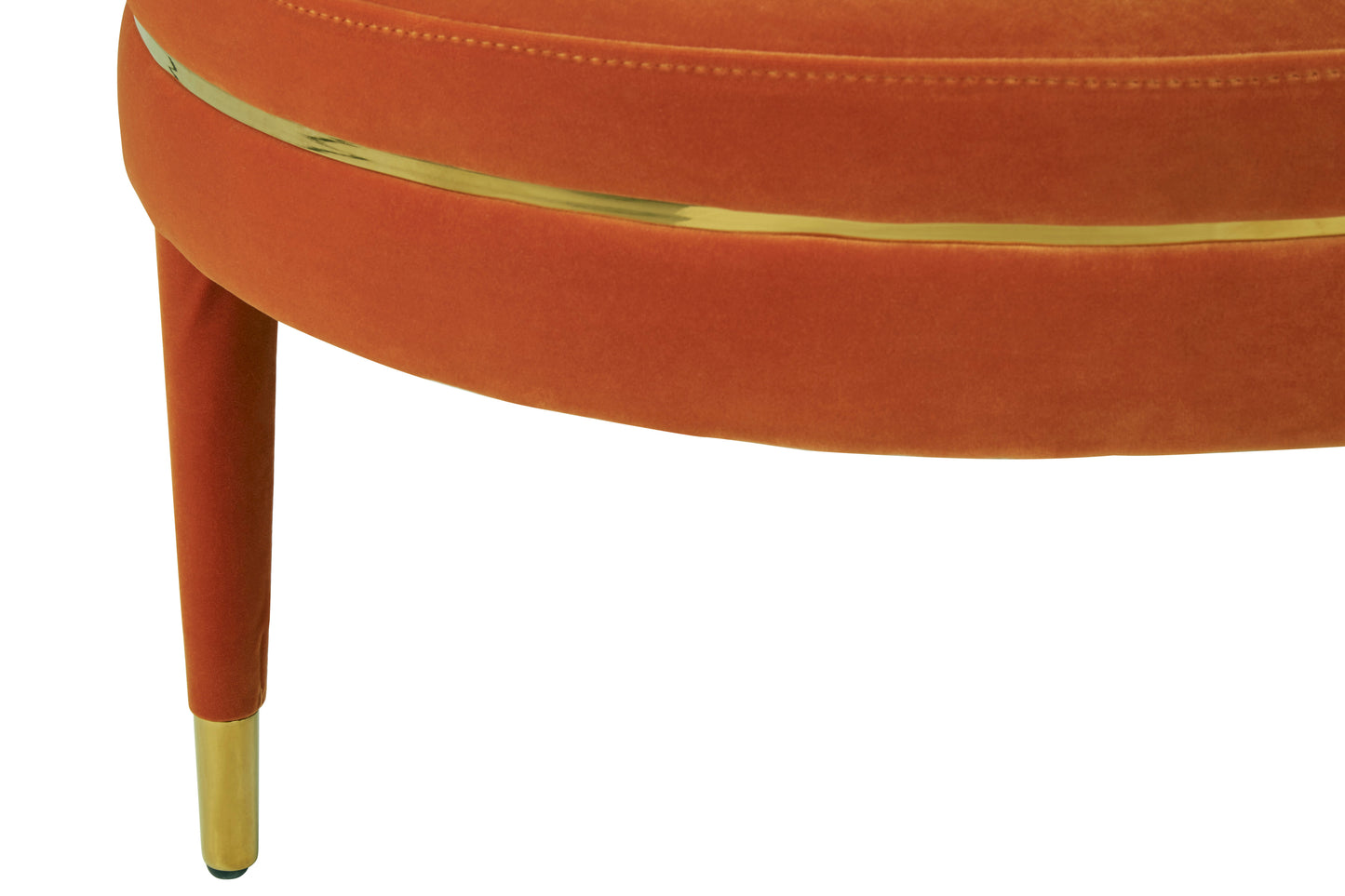 Manhattan Orange Velvet Footstool