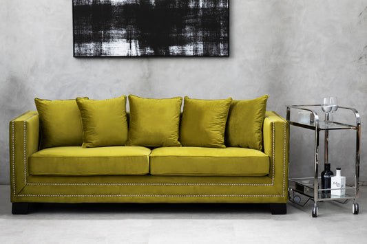 Sofia 3 Seat Moss Velvet Sofa