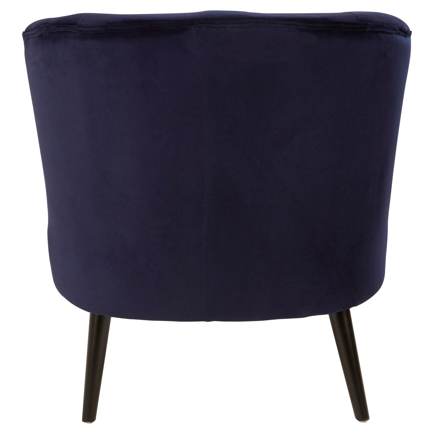 Plush Midnight Blue Velvet Round Accent Chair