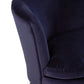 Plush Midnight Blue Velvet Round Accent Chair