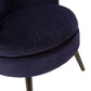 Plush Midnight Blue Velvet Round Accent Chair