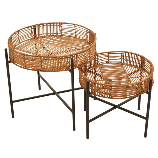 Batu Set Of 2 Natural Rattan Side Tables