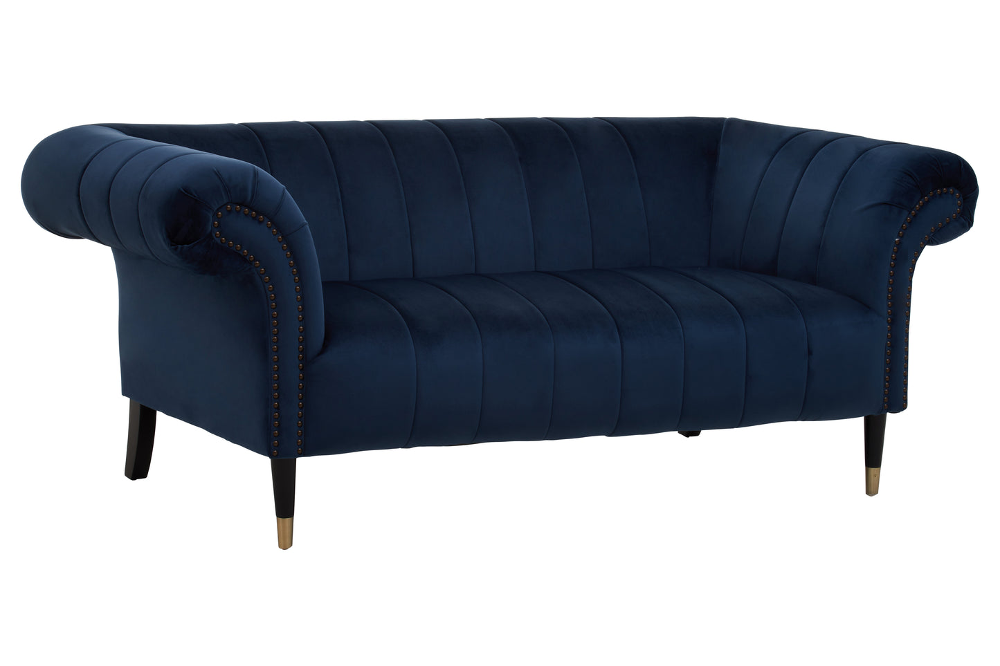 Siena Two Seat Midnight Blue Velvet Sofa