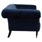 Siena Two Seat Midnight Blue Velvet Sofa