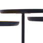 Amira Set Of Three Gold And Black Tray Tables.