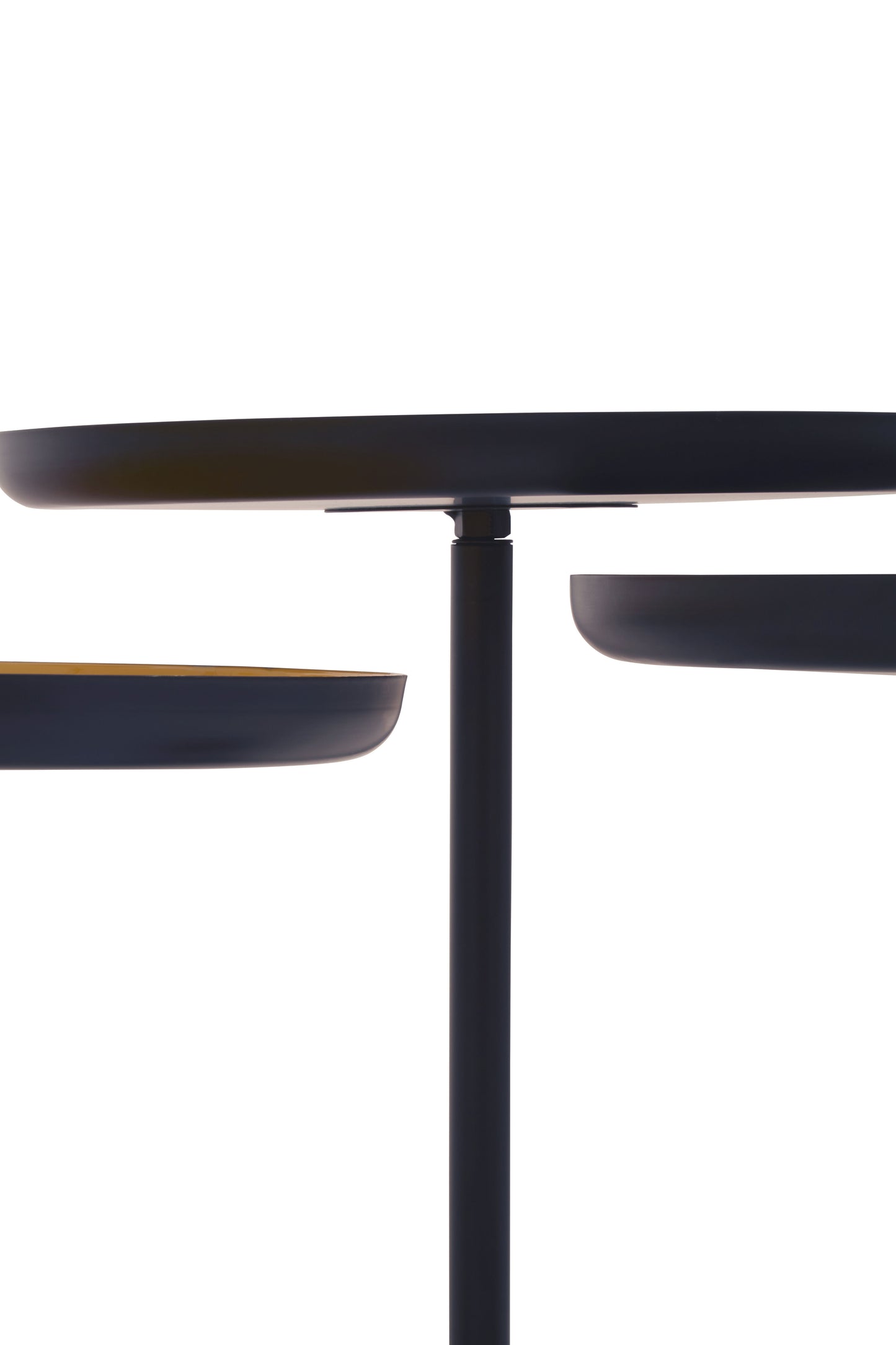 Amira Set Of Three Gold And Black Tray Tables.