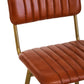 Buffalo Tan Leather Bar Chair With Gold Finish Frame