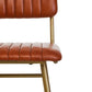 Buffalo Tan Leather Bar Chair With Gold Finish Frame