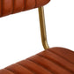 Buffalo Tan Leather Bar Chair With Gold Finish Frame