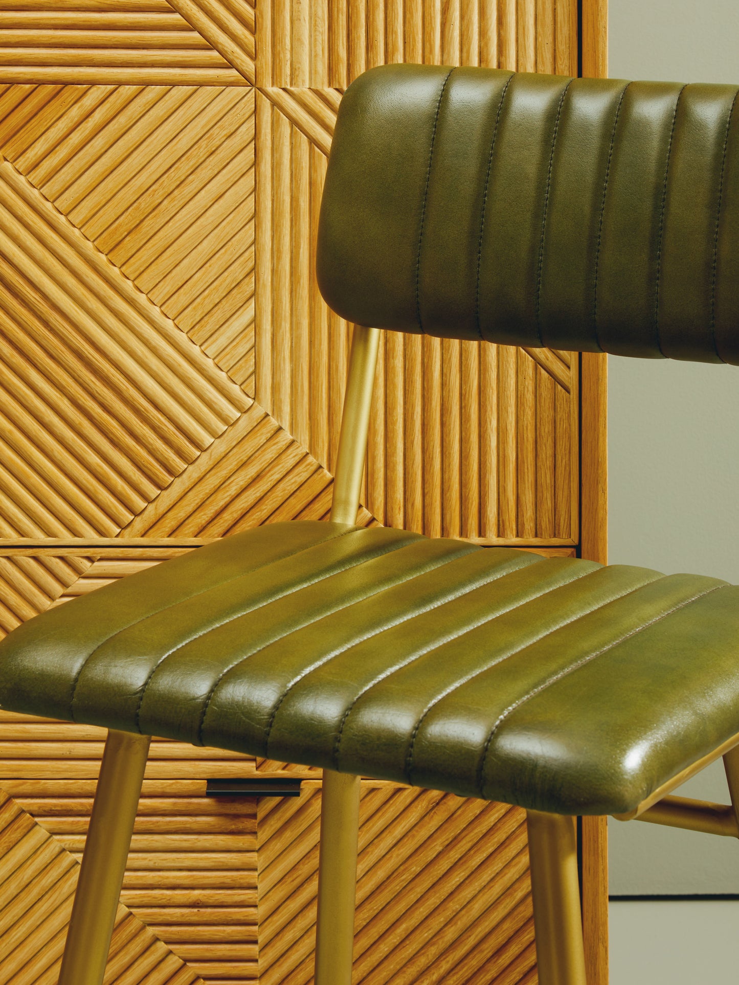 Buffalo Green Leather Bar Chair