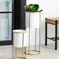 Trosa Small White And Gold Floor Standing Planter