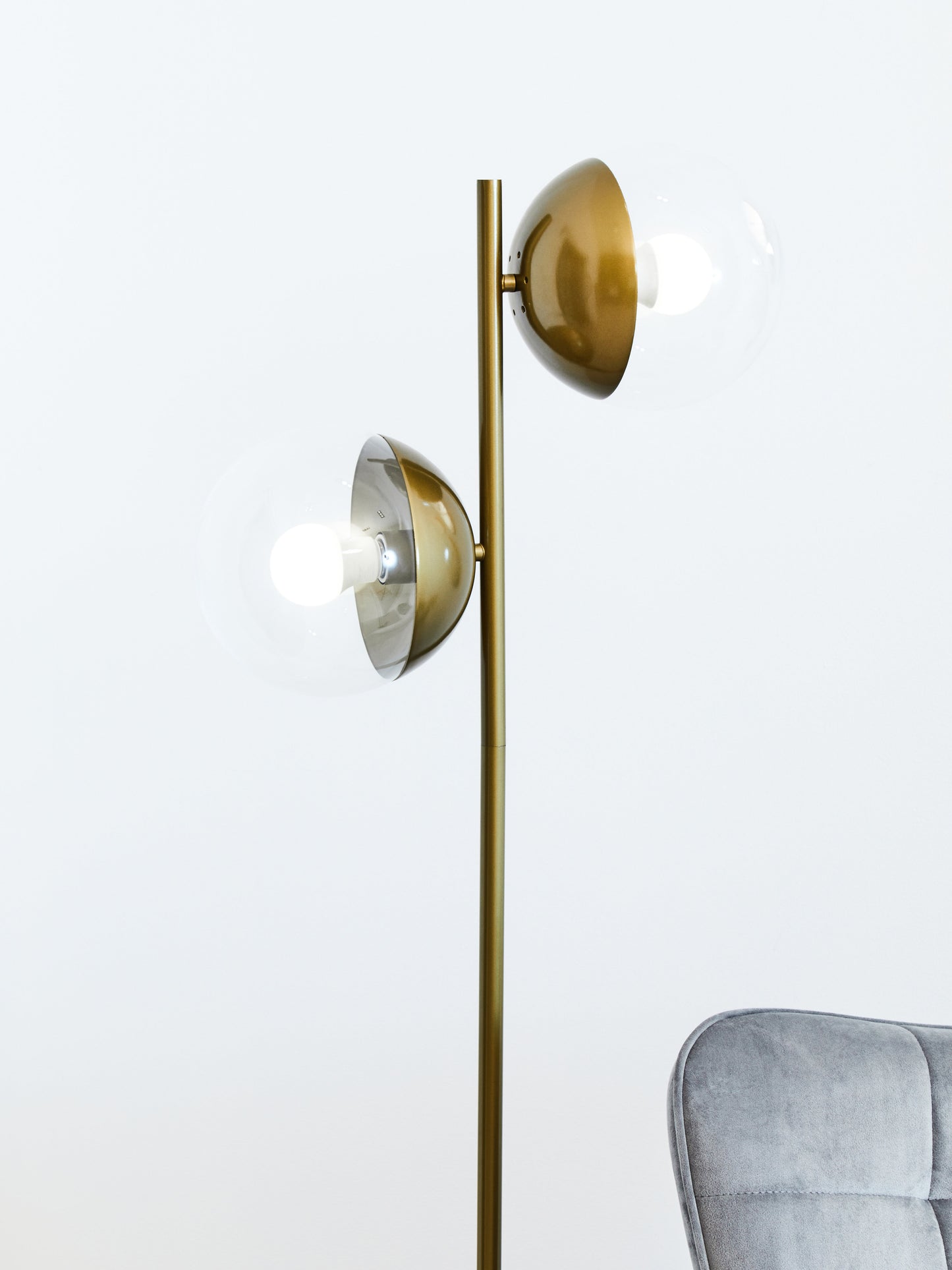 Revive 2 Bulb Gold Finish Metal Floor Lamp