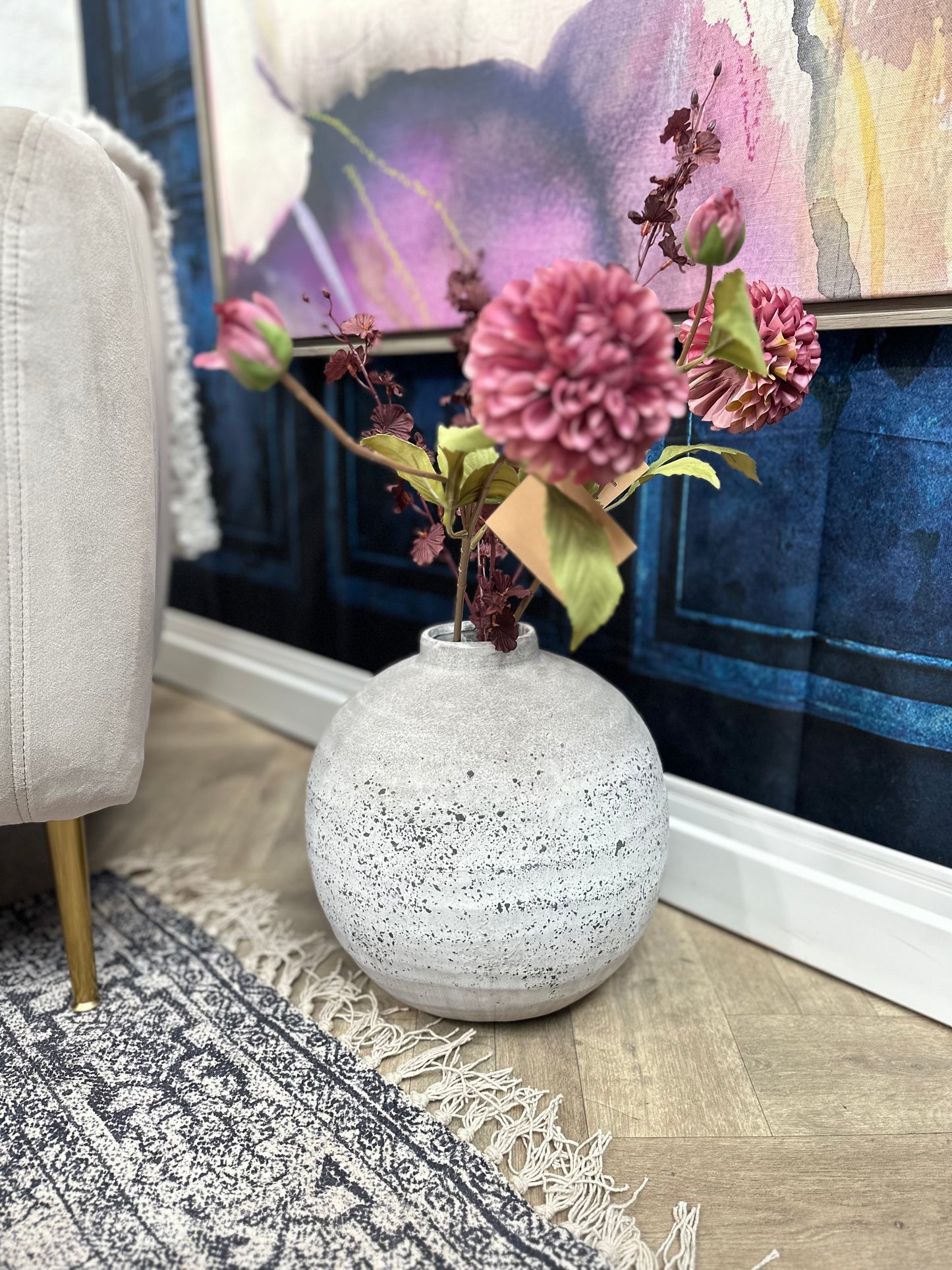 Hills Interiors Tiber Stone Ceramic Vase