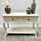 Cottage-chic Style Two Drawer Mango Wood Console Table