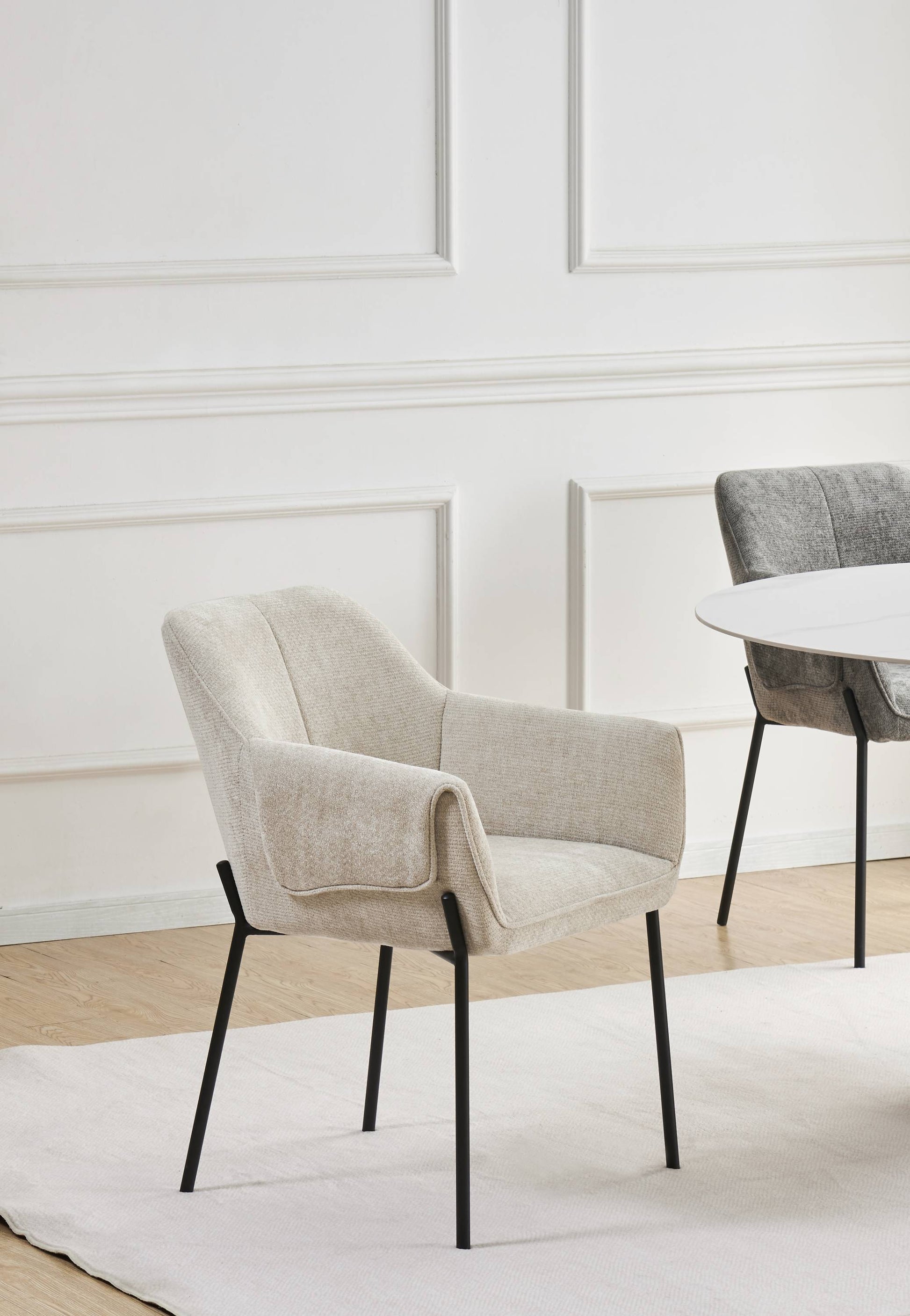 Milan Chenille Effect Natural Dining Chair