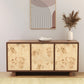 Urban Burl Three Door Cabinet, Walnut