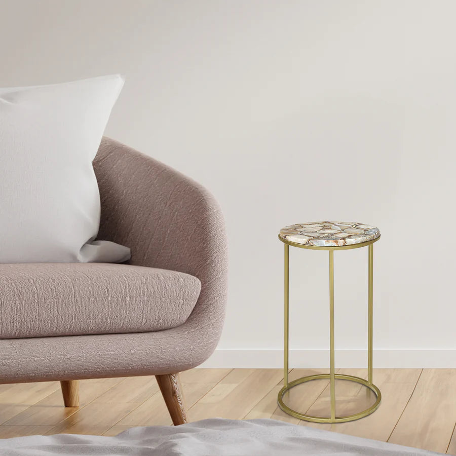 Greta Natural Quartz End Table