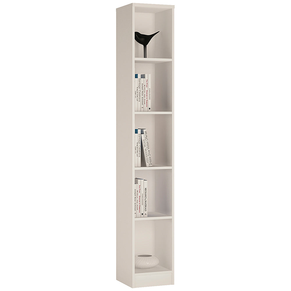 4 You Tall Narrow Bookcase in Pearl White