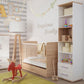 4Kids Tall 2 Drawer Bookcase in Light Oak and white High Gloss (lilac handles)