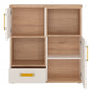 4KIDS 2 Door 1 Drawer Cupboard with 2 Open Shelves with Orange Handles