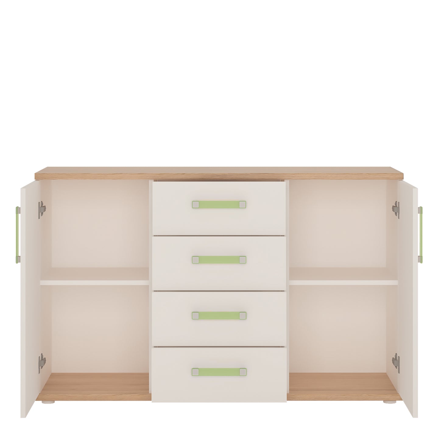 4KIDS 2 Door 4 Drawer Sideboard with Lemon Handles