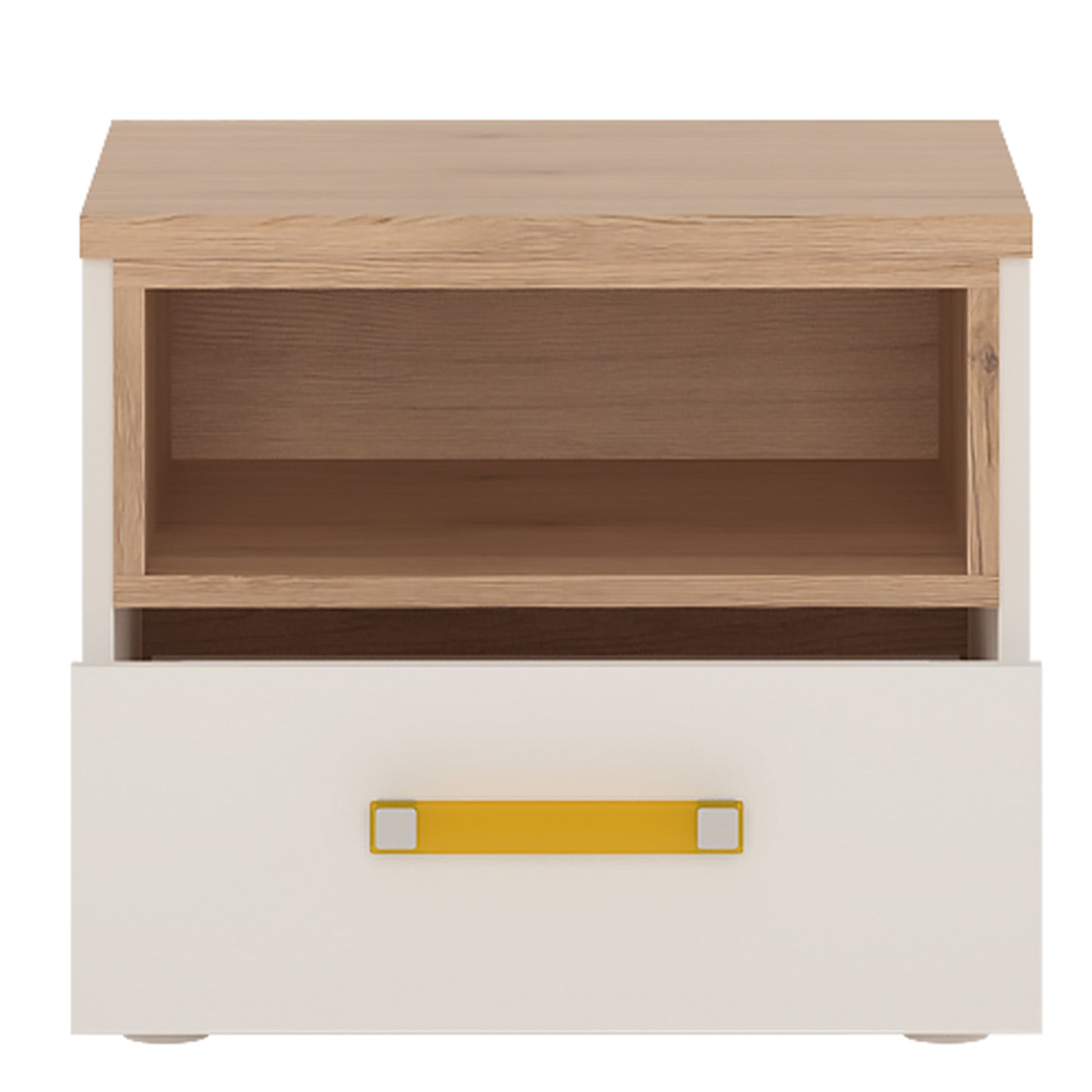 4KIDS 1 Drawer Bedside Cabinet with Orange Handles