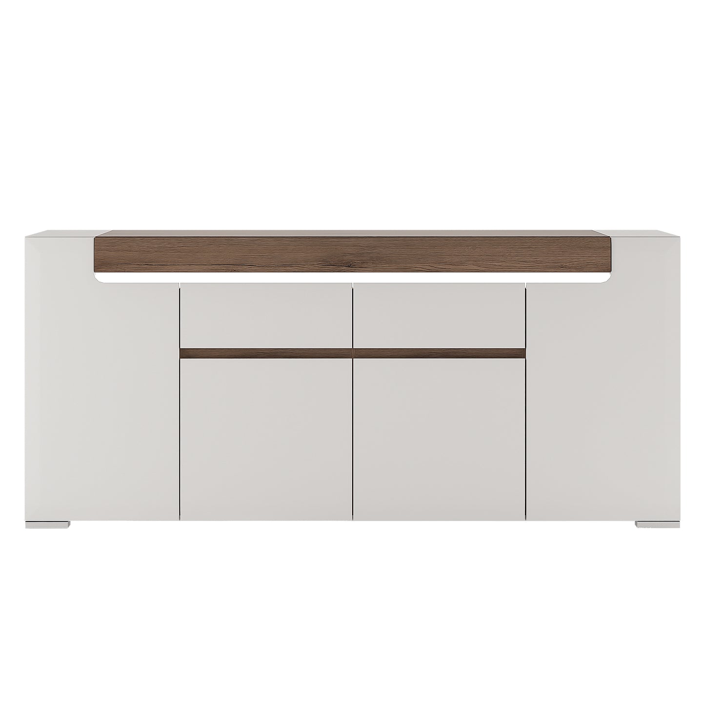 Toronto Wide 4 Door 2 Drawer Sideboard (inc. Plexi Lighting)