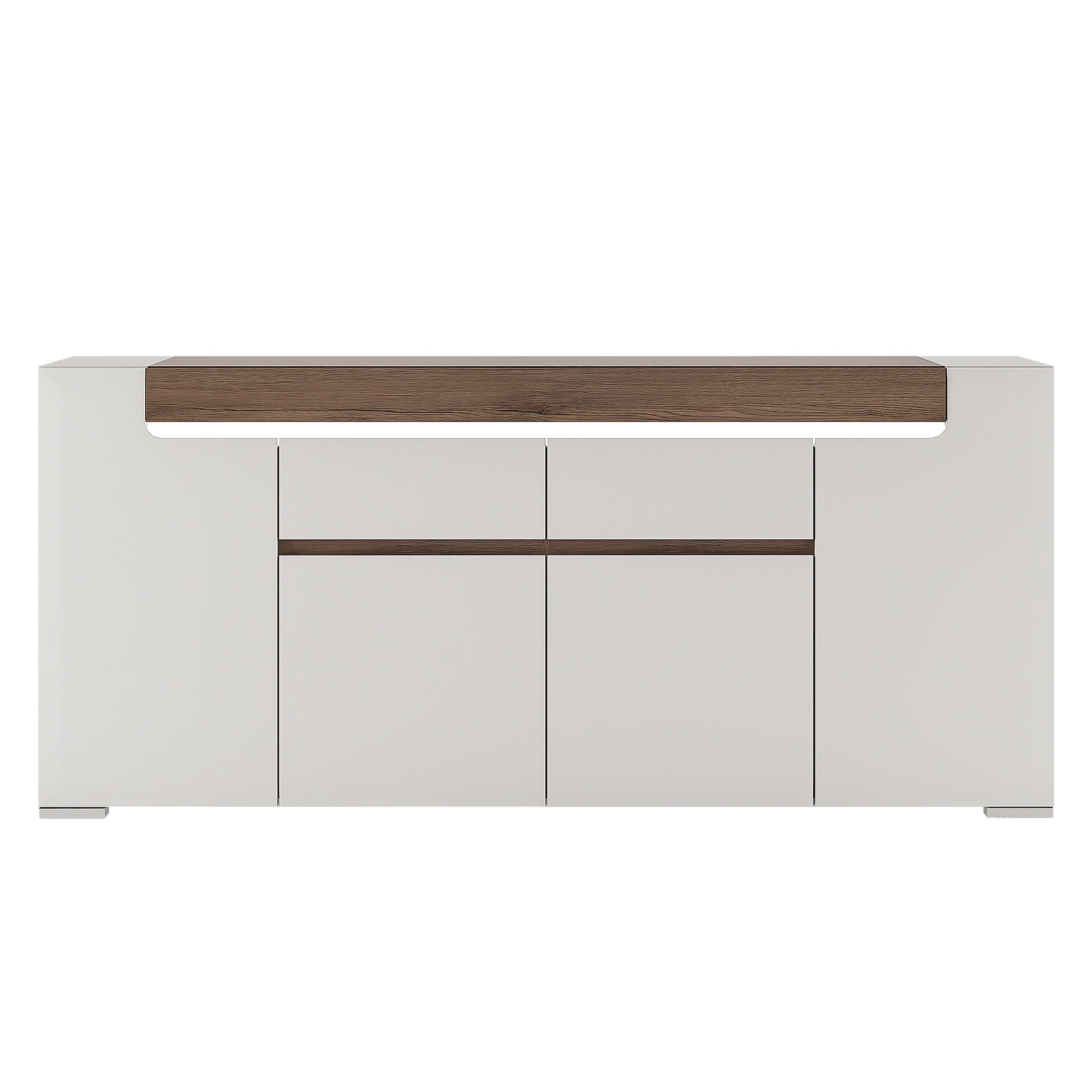 Toronto Wide 4 Door 2 Drawer Sideboard (inc. Plexi Lighting)