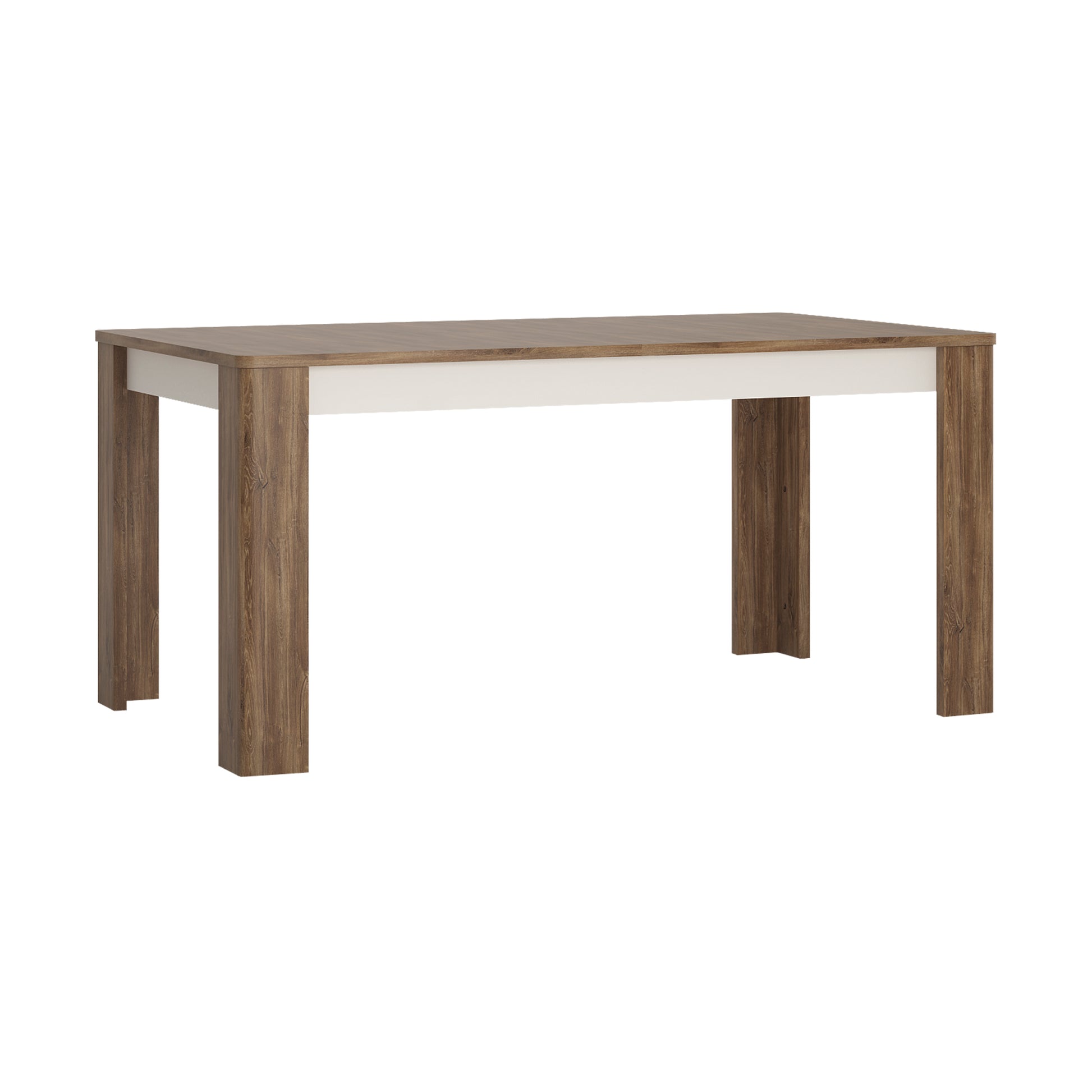 Toledo Extending Dining Table 160-200cm in Alpine White and Stirling Oak