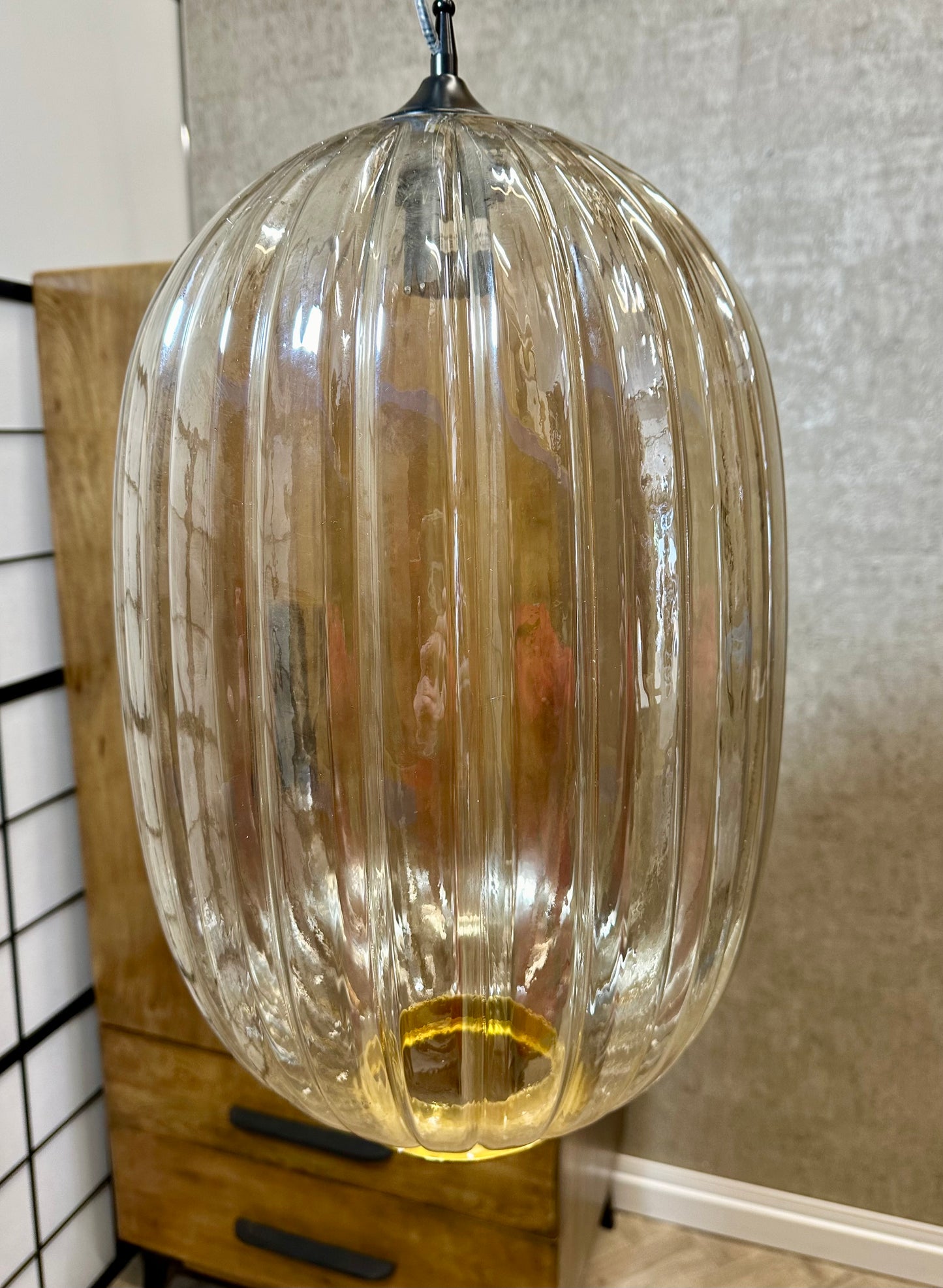 Motta Living Ribbed Glass Drop Pendant Light