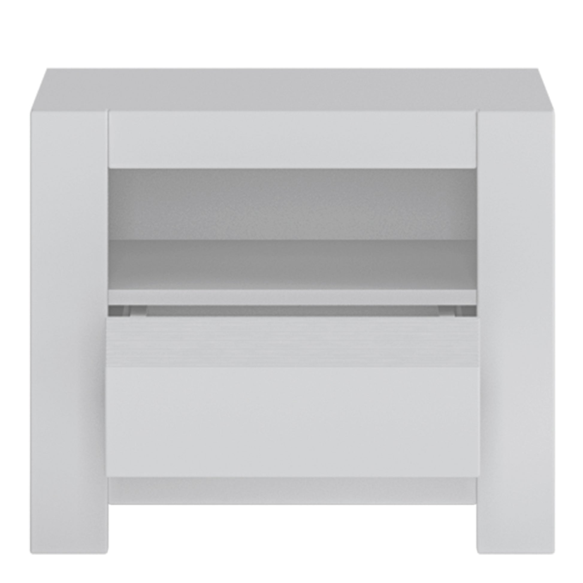 Novi 1 Drawer Bedside Table in Alpine White