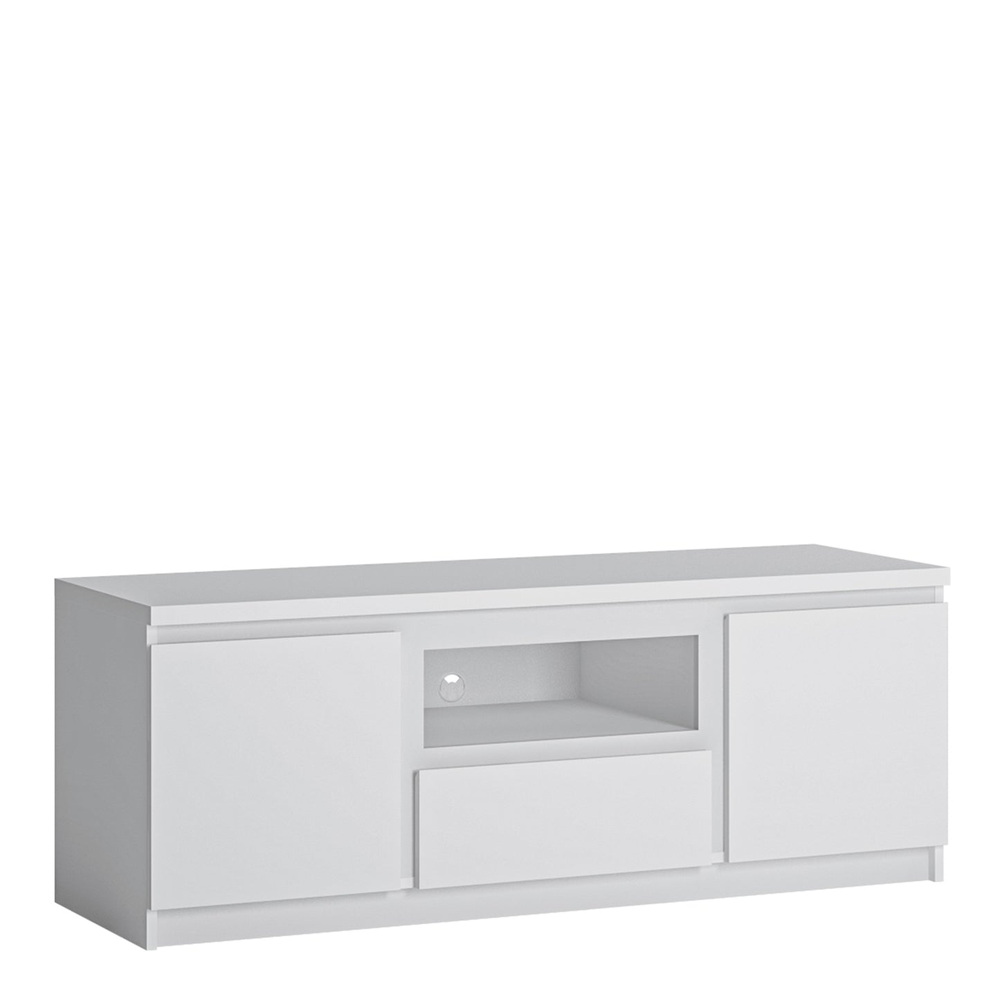 Fribo 2 Door 1 Drawer 136cm Wide TV Cabinet in White