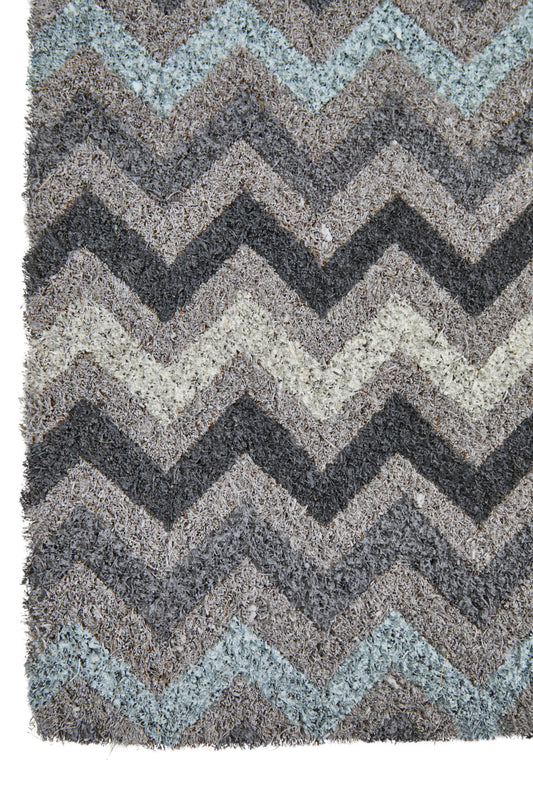 Filta Grey And White Chevron Coir Doormat