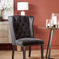 Kensington Townhouse Black Velvet Dining Chair with Dark Legs