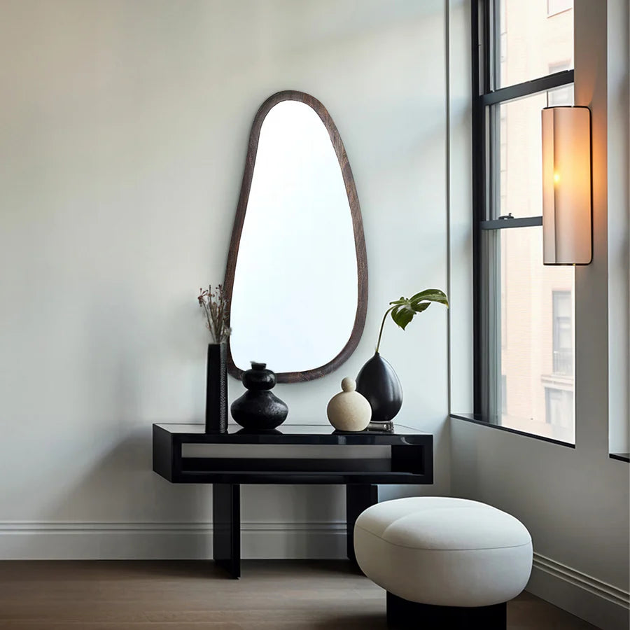 Inayat Asymmetrical Wooden Mirror