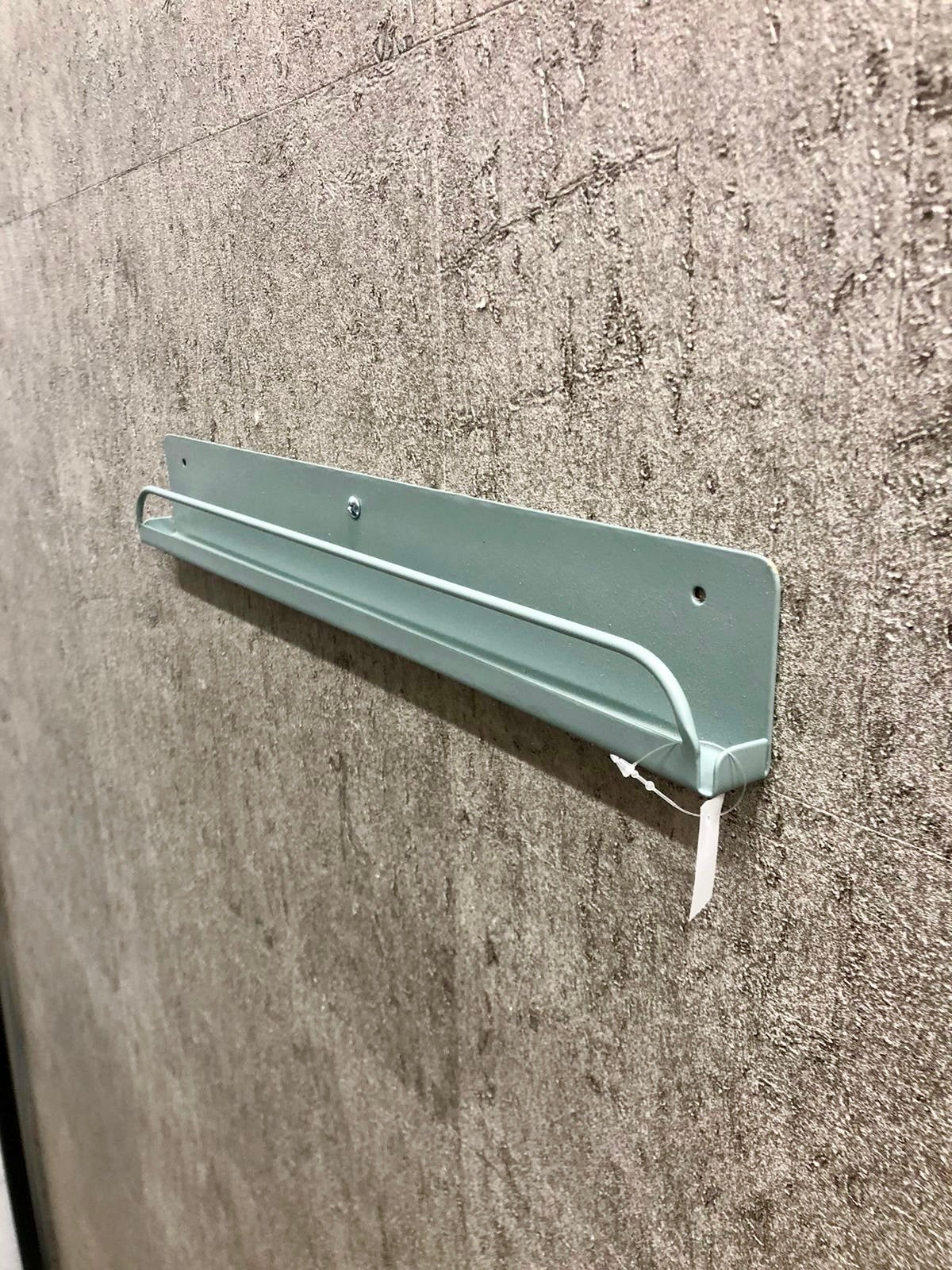 La Redoute Acia 43cm Metal Wall Shelf Light Grey Green