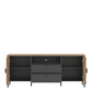 Arundel TV Cabinet 2 Door 2 Drawer 158cm Wide in Oak/Grey