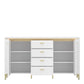 Lazio Sideboard 2 Door 4 Drawer in Alpine White/White Gloss