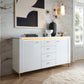 Lazio Sideboard 2 Door 4 Drawer in Alpine White/White Gloss