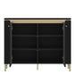 Genoa Sideboard 2 Door in Black Matt/Gold