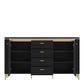 Genoa Sideboard 2 Door 4 Drawer in Black Matt/Gold