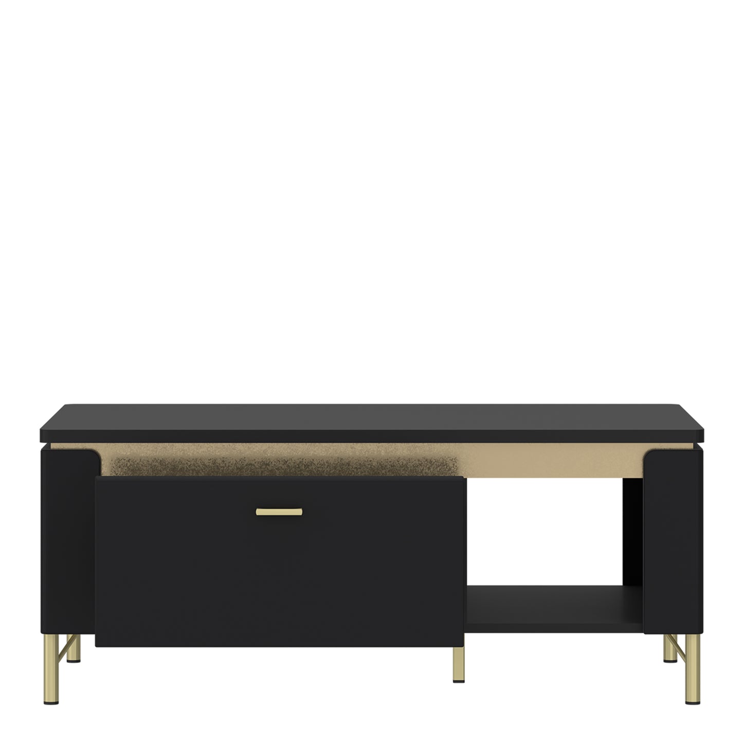 Genoa Coffee Table 1 Drawer in Black Matt/Gold