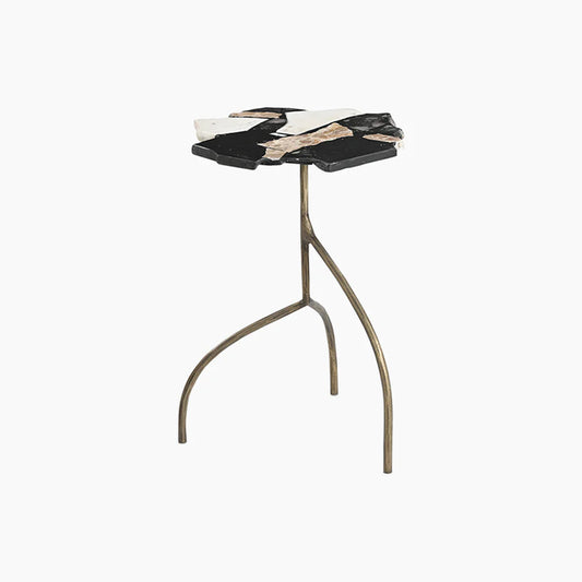 Sculptured Terrazzo Mix Top End Table