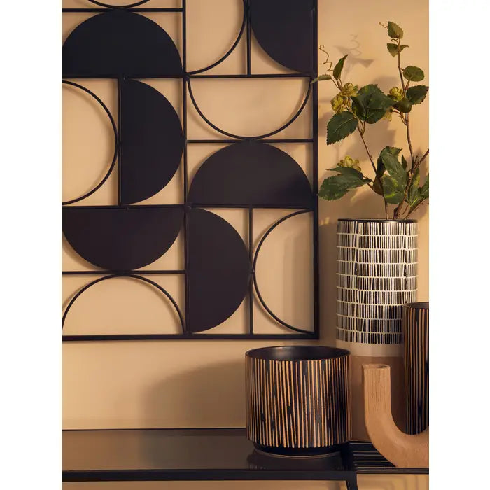 TRENTO BLACK FINISH SEMICIRCLE WALL ART by Perfected