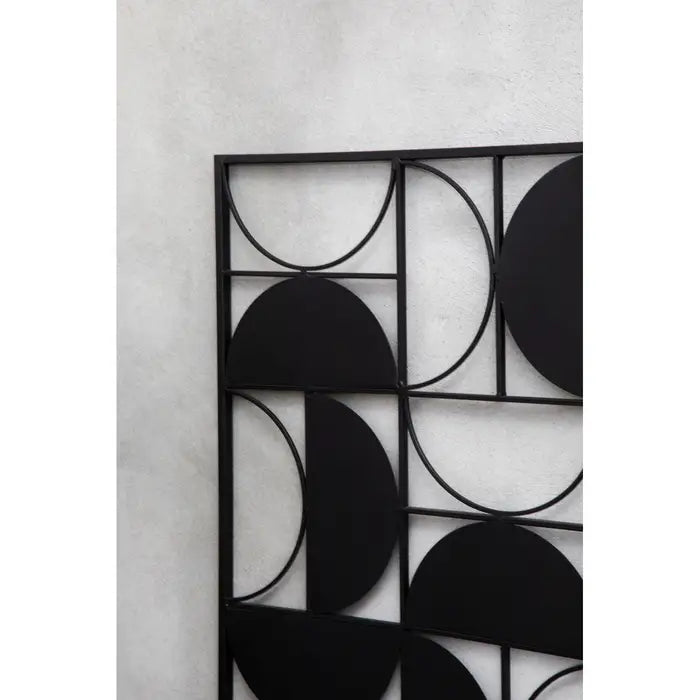 TRENTO BLACK FINISH SEMICIRCLE WALL ART by Perfected