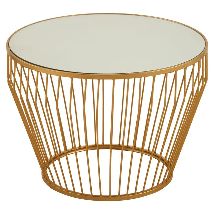 AVANTIS GOLD FINISH TAPERED DESIGN SIDE TABLE by Perfected