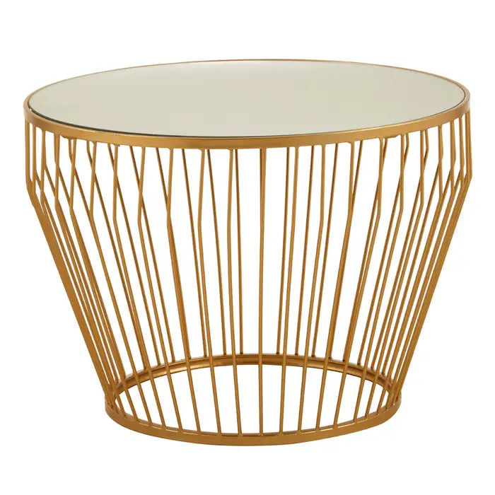 AVANTIS GOLD FINISH TAPERED DESIGN SIDE TABLE by Perfected