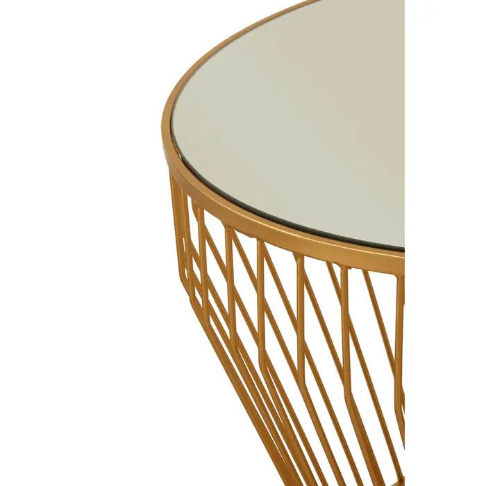 AVANTIS GOLD FINISH TAPERED DESIGN SIDE TABLE by Perfected