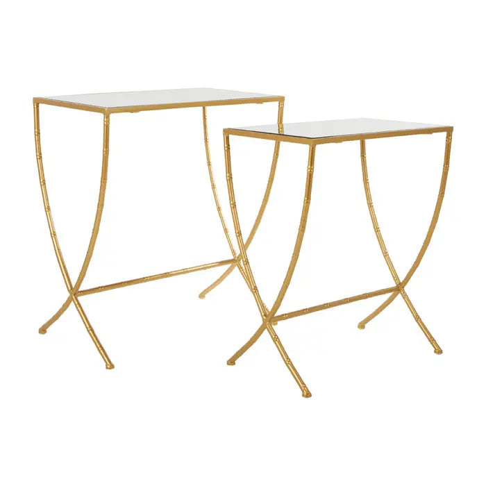 Avantis Set Of 2 Bamboo Design Side Tables